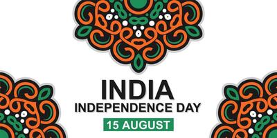 India independence day with ornate patterns vector