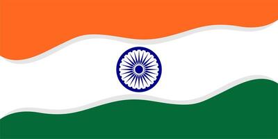 The flag of india is shown in a white, green and orange color vector
