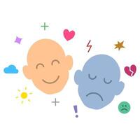 Positive and negative thinking vector