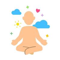 A persong do a meditation with peacefull vibes vector