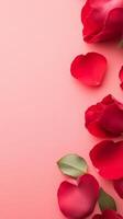 Valentine day background,heart and rose flower photo