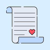 Love Letter Icon Illustration, with Soft Color Flat Design Style vector