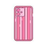A striped pink smartphone case. Sleek and protective for modern devices. vector