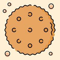 Cookies Icon Illustration with Flat Design Style vector
