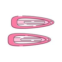 Two pink hair clips, perfect for styling and securing hair. vector