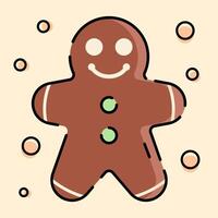 Gingerbread Cookies Icon Illustration with Flat Design Style vector