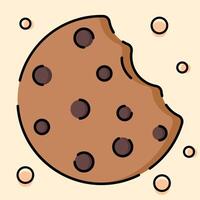 Chocolate Cookies Icon Illustration with Flat Design Style vector