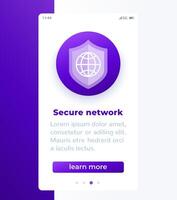 secure network or online security banner design vector