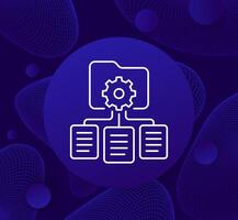 data management icon, manage documents line vector