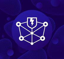 blockchain security vulnerabilities icon, vector