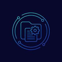 project icon, document and file folder, linear design vector
