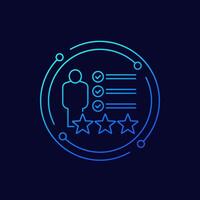 employee work review icon, linear design vector