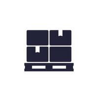 pallet with boxes icon on white vector