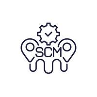 SCM line icon, Supply chain management vector