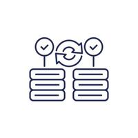 backup servers data line icon on white vector