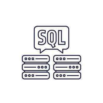 SQL servers icon, line design vector