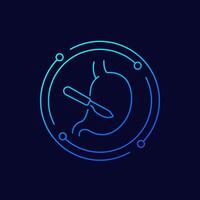 gastric surgery icon, linear design vector