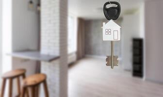 Blurred photo of Key hanging electronic devices are stored.