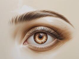 Delicate Eye Drawing with Soft Makeup and EyebrowDelicate Eye Drawing with Soft Makeup and Eyebrow. photo