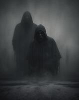 A Haunting Representation of Fear with Ominous Shadows and Overwhelming Dread in the Atmosphere photo