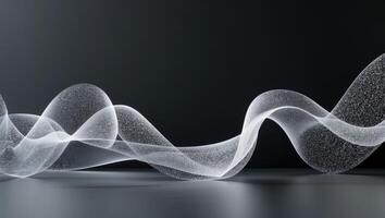 Abstract silver particles flowing on black background photo