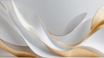 Abstract white and gold design with a modern and elegant style photo