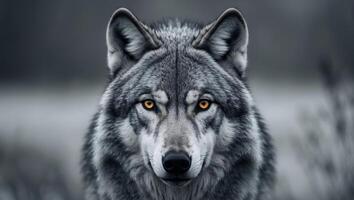 A close up of a wolf looking at the cameraA close up of a wolf looking at the camera. photo