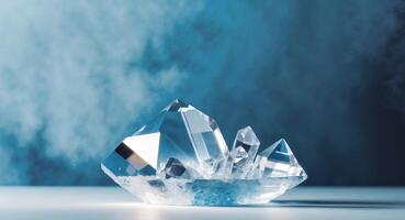 abstract blue background showcases a mesmerizing display of crystal re photo