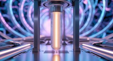 digital tube in matrix machine with abstract technology background photo