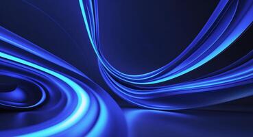 Dynamic Abstract Background with Rich Blue Neon Gradient and Swirling Shapes for Modern Design photo