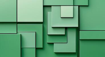 Abstract green background with overlapping square shapes in a modern geometric designAbstract green background with overlapping square shapes in a modern geometric design. photo