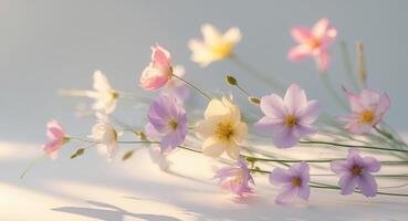 enchanting ballet of colorful flowers and refreshing morning breezes cenchanting ballet of colorful flowers and refreshing morning breezes c. photo
