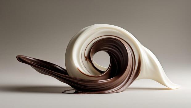 Leche chocolate y oscuro chocolate arremolinándose juntosleche chocolate y oscuro chocolate arremolinándose juntos. foto