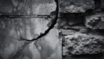 Grunge Stone Wall Crack Texture Background Design photo