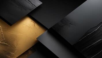 Abstract black and gold background with modern design photo