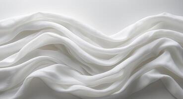 Abstract white fabric waves creating a dynamic and flowing visual texture photo
