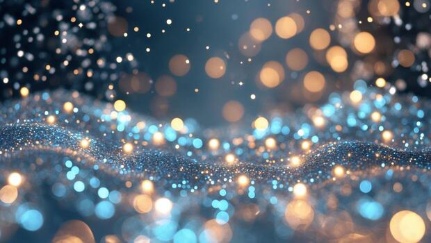 resumen reluciente antecedentes con reluciente partículas y festivo luces foto