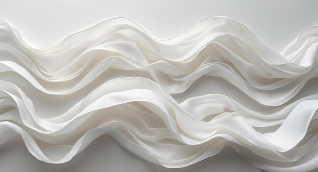 Abstract white fabric waves creating a dynamic and flowing visual textureAbstract white fabric waves creating a dynamic and flowing visual texture. photo