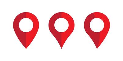 Location icon, map logo for maps google maps, sign, route, position, and symbol on red colour. vector