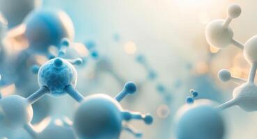 Abstract Watercolor Background with Hexagons and Molecules for Medical Technology and Scientific Design Concepts photo