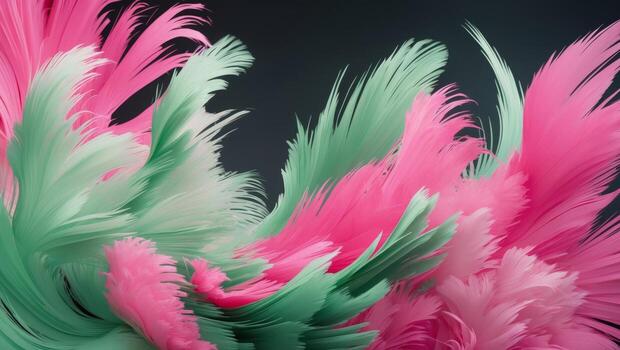 resumen arremolinándose colores en vibrante rosado y verde tonos crear profundidad y textura en un dinámica composición foto