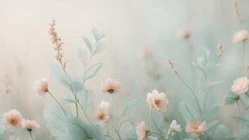 Delicate Floral Border with Soft Focus Background.Delicate Floral Border with Soft Focus Background. photo