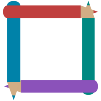 A colorful square with two pencils in it png