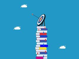a stack of books with a dart in the middle vector