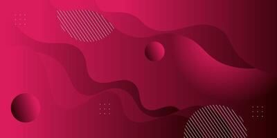 Abstract 3d bright pink waves with futuristic wave and circle background pattern. eps10 vector