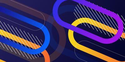 Dark background with colorful dynamic blue rectangle curved shape pattern. Abstract template and modern stylish texture background. Eps10 vector