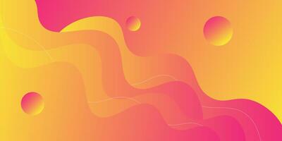 Trendy abstract bright yellow gradient illustration background with simple fluid wave pattern. Cool design. Eps10 vector