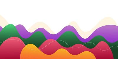 Trendy premium colorful wavy abstract background with soft orange, pink, purple, green gradient colors in the background. Eps10 vector