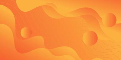 Modern wavy orange textured background design in 3D style with dynamic orange color. vector