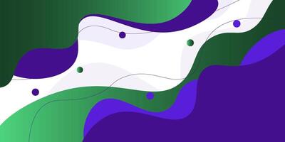 Blue and green geometric business banner design. Creative banner design with wave and line shape as template. Simple design on white horizontal banner. Eps10 vector